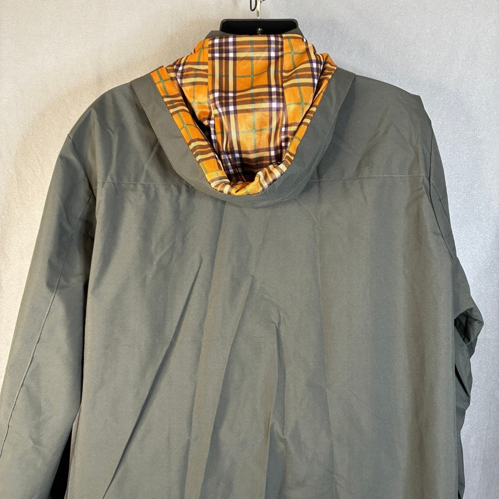 Loveoilife LDTNOR Olive Green Hooded Field Jacket Plaid Lining XXL Reflective - Picture 15 of 16